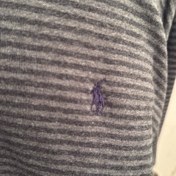 Polo by Ralph Lauren gray stripe long sleeve shirt size XL - Picture 3 of 4